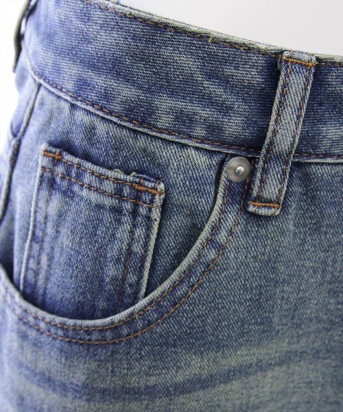 clear（クリア）の「【低身長対応／サイズ展開あり】裾フリンジラインストーンポケットデニムスカート（スカート・レディース・ブルー/ライトブルー・PS/S/M）」の13枚目の写真