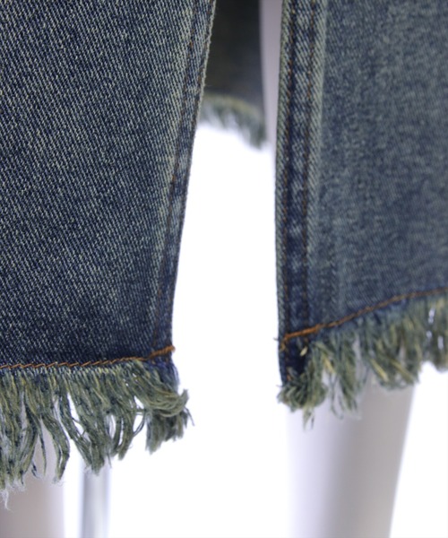 clear（クリア）の「【低身長対応／サイズ展開あり】裾フリンジラインストーンポケットデニムスカート（スカート・レディース・ブルー/ライトブルー・PS/S/M）」の16枚目の写真