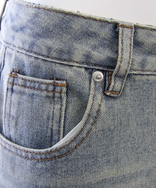 clear（クリア）の「【低身長対応／サイズ展開あり】裾フリンジラインストーンポケットデニムスカート（スカート・レディース・ブルー/ライトブルー・PS/S/M）」の18枚目の写真