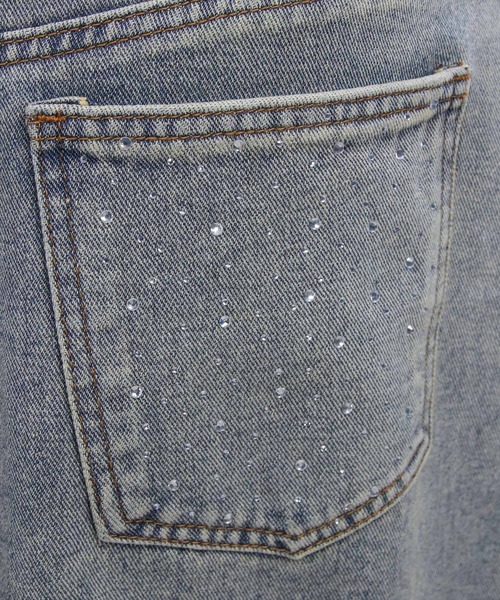clear（クリア）の「【低身長対応／サイズ展開あり】裾フリンジラインストーンポケットデニムスカート（スカート・レディース・ブルー/ライトブルー・PS/S/M）」の20枚目の写真