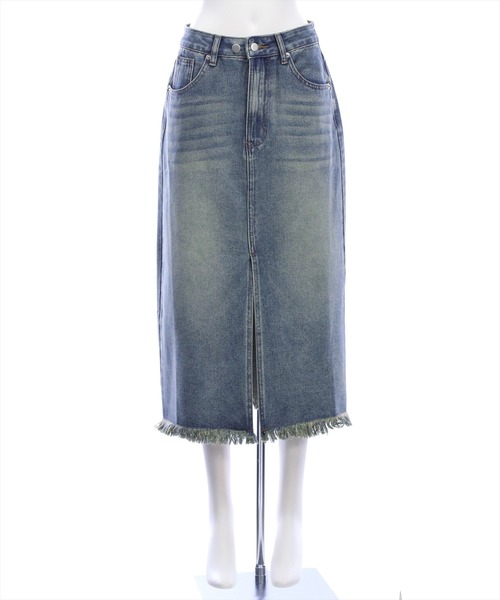 clear（クリア）の「【低身長対応／サイズ展開あり】裾フリンジラインストーンポケットデニムスカート（スカート・レディース・ブルー/ライトブルー・PS/S/M）」の21枚目の写真