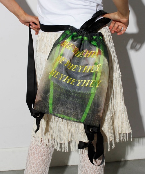 HEY!MrsROSE（ヘイミセスローズ）の「HEY! Mrs ROSE(ヘイ！ミセスローズ)Mesh Backpack（バックパック/リュック・レディース・グリーン/ピンク・FREE）」の15枚目の写真