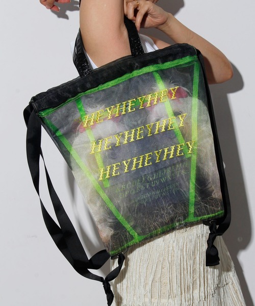 HEY!MrsROSE（ヘイミセスローズ）の「HEY! Mrs ROSE(ヘイ！ミセスローズ)Mesh Backpack（バックパック/リュック・レディース・グリーン/ピンク・FREE）」の17枚目の写真