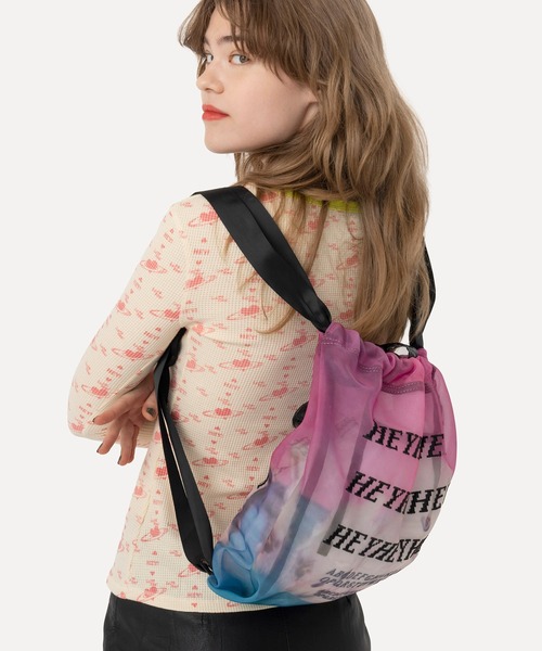 HEY!MrsROSE（ヘイミセスローズ）の「HEY! Mrs ROSE(ヘイ！ミセスローズ)Mesh Backpack（バックパック/リュック・レディース・グリーン/ピンク・FREE）」の9枚目の写真