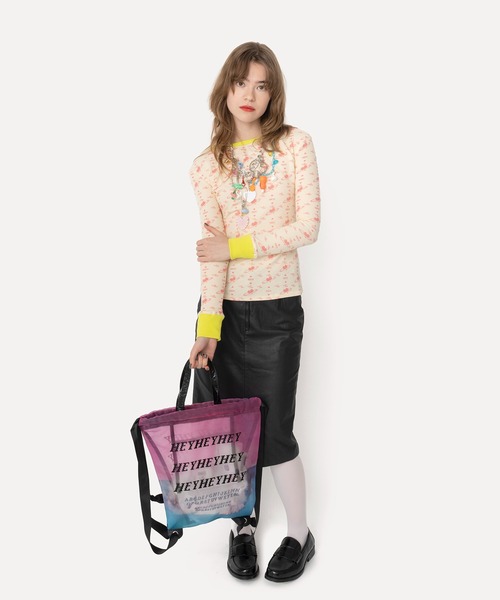 HEY!MrsROSE（ヘイミセスローズ）の「HEY! Mrs ROSE(ヘイ！ミセスローズ)Mesh Backpack（バックパック/リュック・レディース・グリーン/ピンク・FREE）」の12枚目の写真