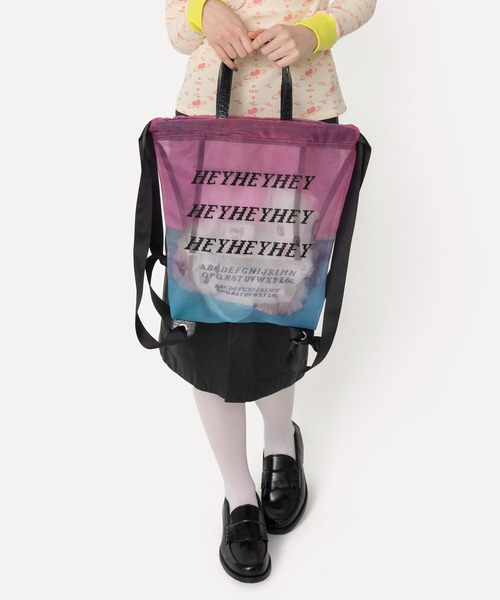 HEY!MrsROSE（ヘイミセスローズ）の「HEY! Mrs ROSE(ヘイ！ミセスローズ)Mesh Backpack（バックパック/リュック・レディース・グリーン/ピンク・FREE）」の10枚目の写真