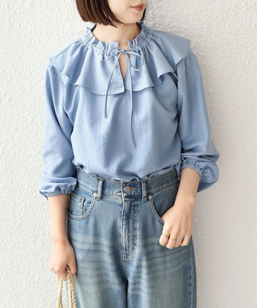 A.P.C. フリルカラーシャツ SHIPS Colors:〈洗濯機可能〉AIRTUM フリルカラー ブラウス（シャツ