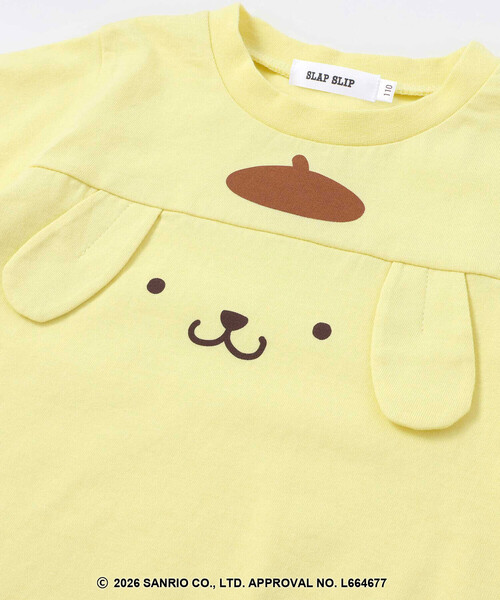 SLAP SLIP(スラップスリップ)の「【シナモロール/ポムポムプリン×SLAPSLIP】耳付きモチーフ半袖パジャマ(90~130cm)(ルームウェア/パジャマ・キッズ・オフホワイト/イエロー・110cm/90cm/130cm/120cm/100cm)」の10枚目の写真