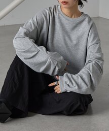 裏毛袖タックバルーンプルオーバー