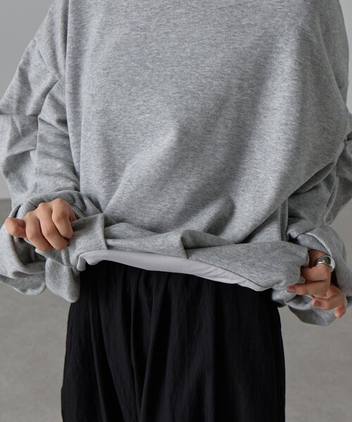 goocy（グーシー）の「裏毛袖タックバルーンプルオーバー（Tシャツ/カットソー・レディース・ブラック/グレー/ホワイト系その他・FREE）」の21枚目の写真