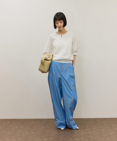ADAM ET ROPE'（アダムエロペ）の「ストライプシャツスラックス（スラックス・レディース・サックスブルー/グレー・38/36）」の4枚目の写真