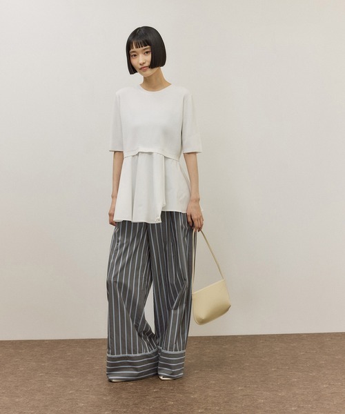 ADAM ET ROPE'（アダムエロペ）の「ストライプシャツスラックス（スラックス・レディース・サックスブルー/グレー・38/36）」の5枚目の写真