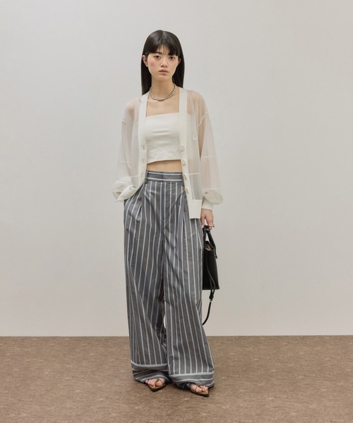 ADAM ET ROPE'（アダムエロペ）の「ストライプシャツスラックス（スラックス・レディース・サックスブルー/グレー・38/36）」の6枚目の写真