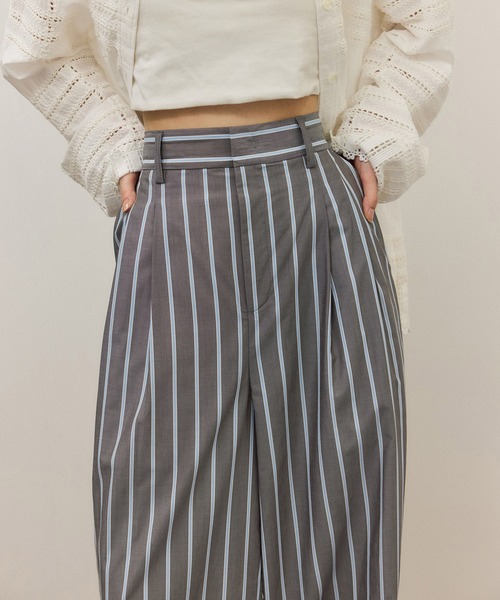 ADAM ET ROPE'（アダムエロペ）の「ストライプシャツスラックス（スラックス・レディース・サックスブルー/グレー・38/36）」の8枚目の写真