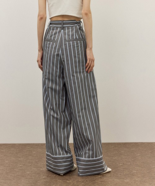 ADAM ET ROPE'（アダムエロペ）の「ストライプシャツスラックス（スラックス・レディース・サックスブルー/グレー・38/36）」の9枚目の写真