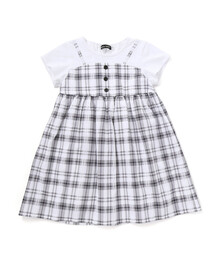 BeBe（ベベ）の「マドラスチェックキャミドッキングワンピース(80~150cm)（ワンピース）」