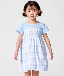 BeBe | マドラスチェックキャミドッキングワンピース(80~150cm)(ワンピース)