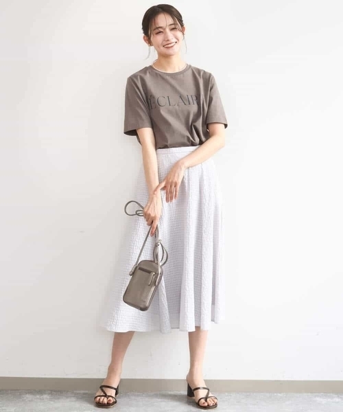 MK MICHEL KLEIN（エムケーミッシェルクラン）の「[洗える]シアーチェック柄フレアスカート（スカート・レディース・ライトグレー/ネイビー・38）」の17枚目の写真