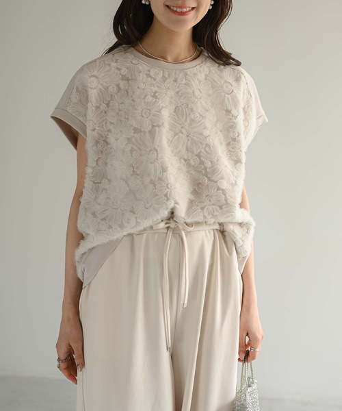 Muffiny(マフィニー)の「フラワーチュールデザインT(Tシャツ/カットソー・レディース・ダークグレー/ライトグレー/ベージュ・MEDIUM)」の17枚目の写真