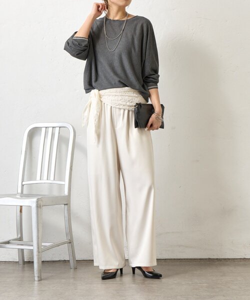 Jena espace merveilleux（ジェナ　エスパスメルヴェイユ）の「UVカットドルマンニット（ニット/セーター・レディース・イエロー/チャコールグレー/アイボリー・FREE）」の17枚目の写真