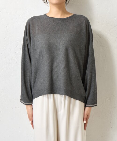 Jena espace merveilleux（ジェナ　エスパスメルヴェイユ）の「UVカットドルマンニット（ニット/セーター・レディース・イエロー/チャコールグレー/アイボリー・FREE）」の20枚目の写真