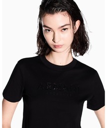 【A|X アルマーニ エクスチェンジ】スパンコールロゴ 半袖クルーネックTシャツ/REGULAR BOXY