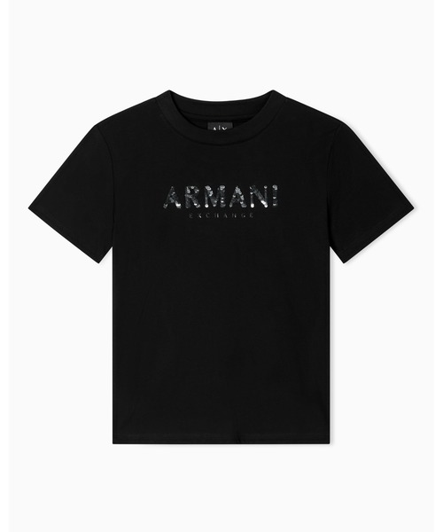 ARMANI EXCHANGE(アルマーニエクスチェンジ)の「【A|X アルマーニ エクスチェンジ】スパンコールロゴ 半袖クルーネックTシャツ/REGULAR BOXY(Tシャツ/カットソー・レディース・ブラック/ホワイト・MEDIUM/LARGE/X-SMALL/X-LARGE/SMALL)」の5枚目の写真