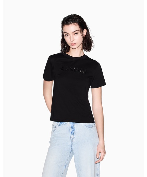 ARMANI EXCHANGE(アルマーニエクスチェンジ)の「【A|X アルマーニ エクスチェンジ】スパンコールロゴ 半袖クルーネックTシャツ/REGULAR BOXY(Tシャツ/カットソー・レディース・ブラック/ホワイト・MEDIUM/LARGE/X-SMALL/X-LARGE/SMALL)」の10枚目の写真
