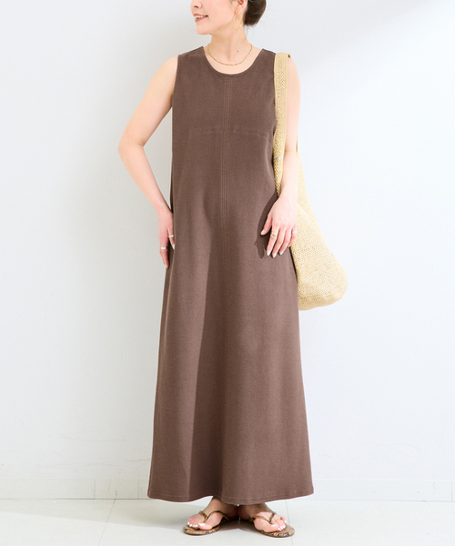 B.C STOCK(ベーセーストック)の「ウォッシャブル / リバース裏毛ワンピース(ワンピース・レディース・ブラウン/ブラック/イエロー・SMALL/MEDIUM)」の3枚目の写真