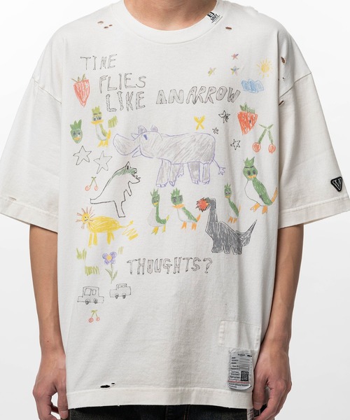 Maison MIHARA YASUHIRO（メゾンミハラヤスヒロ）の「【MIHARAYASUHIRO/ミハラヤスヒロ】KIDS DOODLE TEE（Tシャツ/カットソー・メンズ・ブラック/ホワイト・44/46）」の4枚目の写真