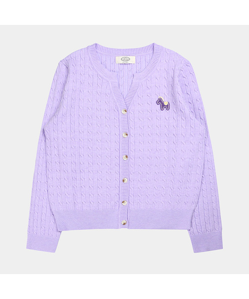 PIGMENT(ピグメント)の「シグネチャーパッチクワガーディガン (ZYCD251223)(カーディガン/ボレロ・レディース・スカイブルー/パープル/ネイビー/ピンク/ミント/オートミール・FREE)」の5枚目の写真