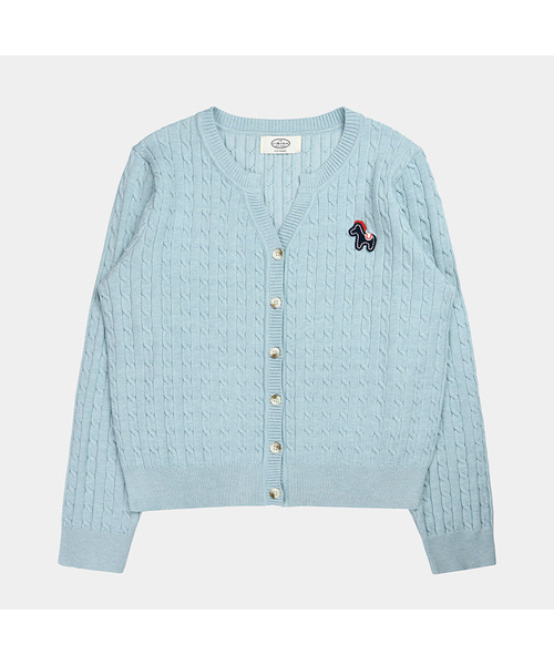 PIGMENT(ピグメント)の「シグネチャーパッチクワガーディガン (ZYCD251223)(カーディガン/ボレロ・レディース・スカイブルー/パープル/ネイビー/ピンク/ミント/オートミール・FREE)」の4枚目の写真