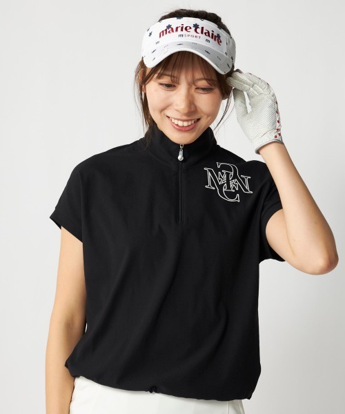 セール】【marie claire:マリ.クレール】レディースハーフジップ半袖