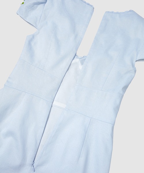SHUSHU/TONG（シュシュトン）の「Lace Trim Sweetheart Neckline Dress（ワンピース・レディース・ブルー・10/8）」の5枚目の写真
