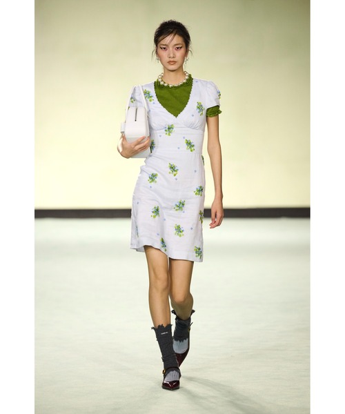 SHUSHU/TONG（シュシュトン）の「Lace Trim Sweetheart Neckline Dress（ワンピース・レディース・ブルー・10/8）」の3枚目の写真