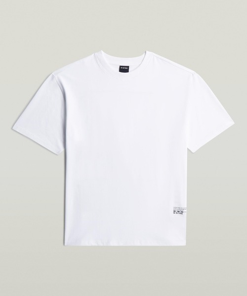 G-STAR(ジースター)の「Back Applique Relaxed T-Shirt/バックアップリケグラフィックデザインオーバーサイズTシャツ(Tシャツ/カットソー・メンズ・ホワイト/ダークブラック・SMALL/X-SMALL/MEDIUM/LARGE/X-LARGE)」の4枚目の写真