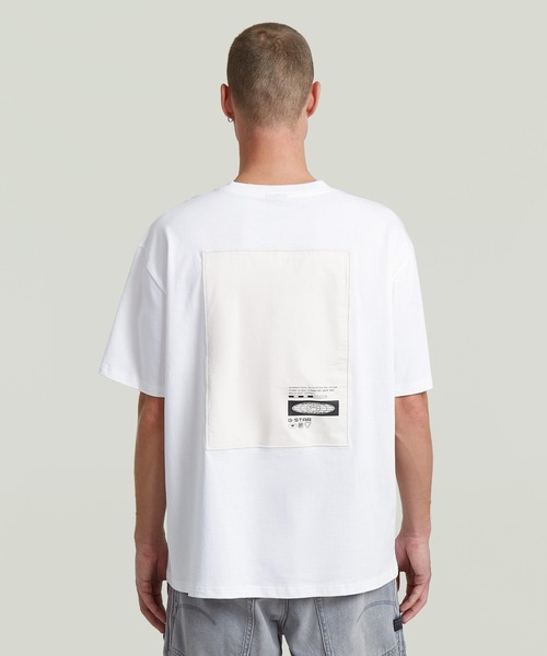 G-STAR(ジースター)の「Back Applique Relaxed T-Shirt/バックアップリケグラフィックデザインオーバーサイズTシャツ(Tシャツ/カットソー・メンズ・ホワイト/ダークブラック・SMALL/X-SMALL/MEDIUM/LARGE/X-LARGE)」の7枚目の写真