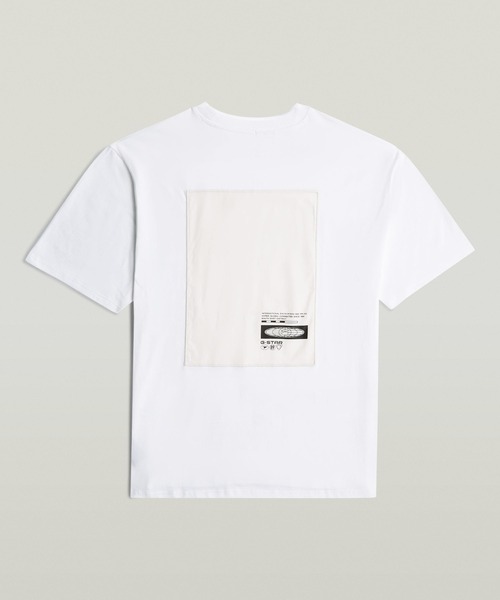 G-STAR(ジースター)の「Back Applique Relaxed T-Shirt/バックアップリケグラフィックデザインオーバーサイズTシャツ(Tシャツ/カットソー・メンズ・ホワイト/ダークブラック・SMALL/X-SMALL/MEDIUM/LARGE/X-LARGE)」の3枚目の写真