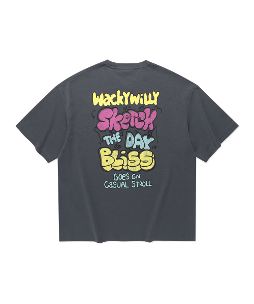 Wacky WiLLy（ワッキーウィリー）の「カラータイポグラフィック半袖Tシャツチャコール（Tシャツ/カットソー・レディース・その他・SMALL/MEDIUM/LARGE/X-LARGE）」の6枚目の写真