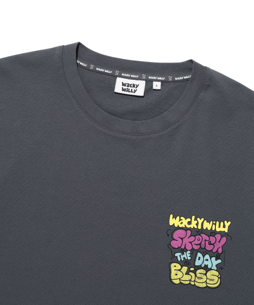 Wacky WiLLy（ワッキーウィリー）の「カラータイポグラフィック半袖Tシャツチャコール（Tシャツ/カットソー・レディース・その他・SMALL/MEDIUM/LARGE/X-LARGE）」の5枚目の写真