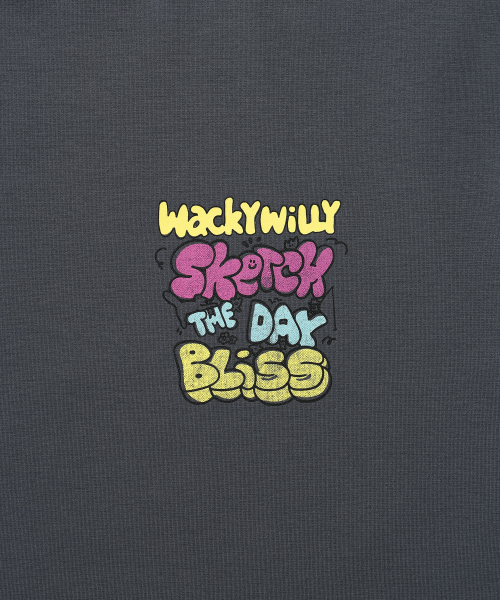 Wacky WiLLy（ワッキーウィリー）の「カラータイポグラフィック半袖Tシャツチャコール（Tシャツ/カットソー・レディース・その他・SMALL/MEDIUM/LARGE/X-LARGE）」の4枚目の写真