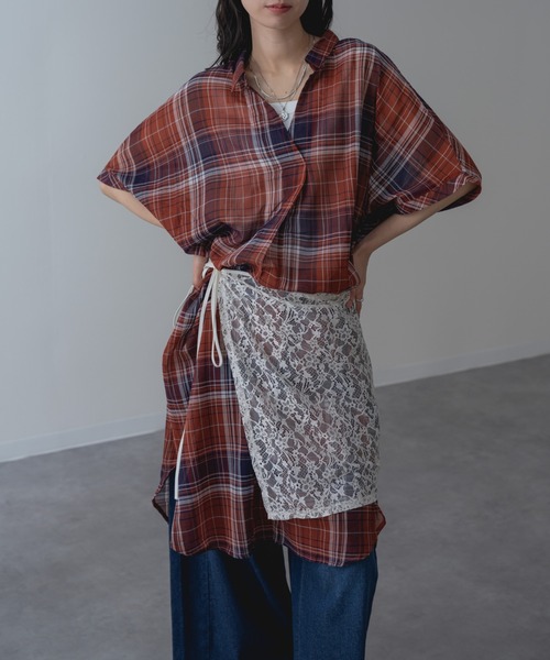 refinedworks(リファインドワークス)の「【refinedworks】リラクシー に映える チェック ワンピース(シャツワンピース・レディース・グレー/レッド/グリーン・FREE)」の3枚目の写真