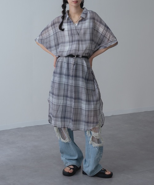 refinedworks(リファインドワークス)の「【refinedworks】リラクシー に映える チェック ワンピース(シャツワンピース・レディース・グレー/レッド/グリーン・FREE)」の17枚目の写真