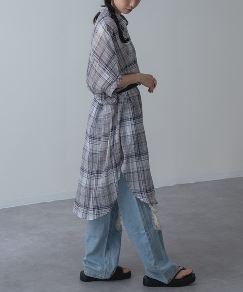 refinedworks(リファインドワークス)の「【refinedworks】リラクシー に映える チェック ワンピース(シャツワンピース・レディース・グレー/レッド/グリーン・FREE)」の19枚目の写真