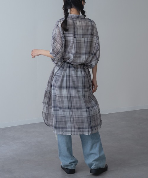 refinedworks(リファインドワークス)の「【refinedworks】リラクシー に映える チェック ワンピース(シャツワンピース・レディース・グレー/レッド/グリーン・FREE)」の20枚目の写真