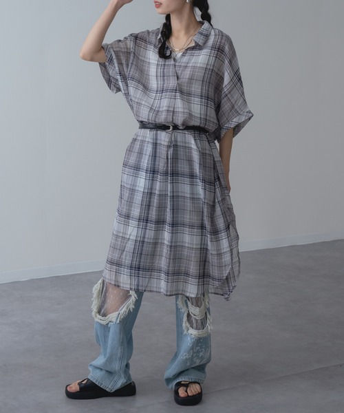 refinedworks(リファインドワークス)の「【refinedworks】リラクシー に映える チェック ワンピース(シャツワンピース・レディース・グレー/レッド/グリーン・FREE)」の21枚目の写真