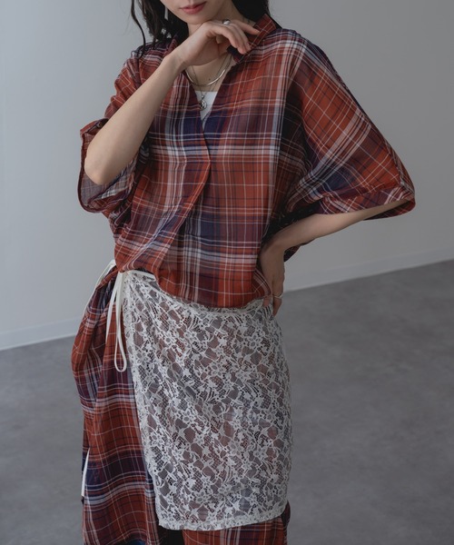 refinedworks(リファインドワークス)の「【refinedworks】リラクシー に映える チェック ワンピース(シャツワンピース・レディース・グレー/レッド/グリーン・FREE)」の14枚目の写真