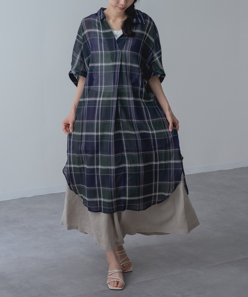 refinedworks(リファインドワークス)の「【refinedworks】リラクシー に映える チェック ワンピース(シャツワンピース・レディース・グレー/レッド/グリーン・FREE)」の22枚目の写真