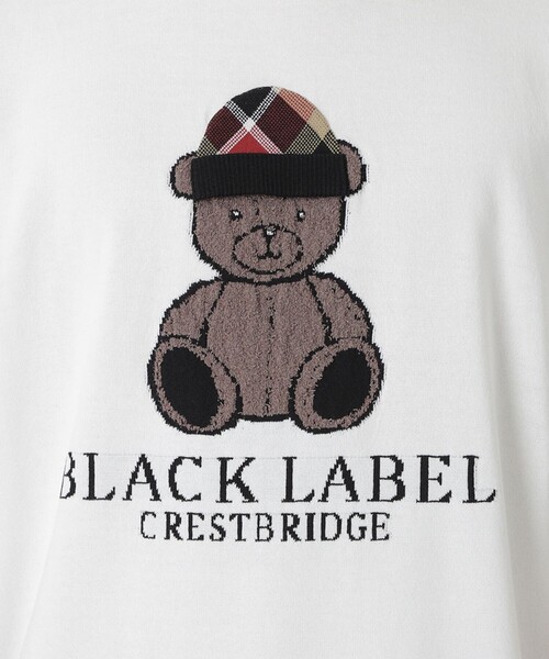 BLACK LABEL CRESTBRIDGE(ブラックレーベル・クレストブリッジ)の「【一部店舗限定】チェックキャップベアーニットTシャツ(Tシャツ/カットソー・メンズ・ブラック/オフホワイト・M/L)」の6枚目の写真