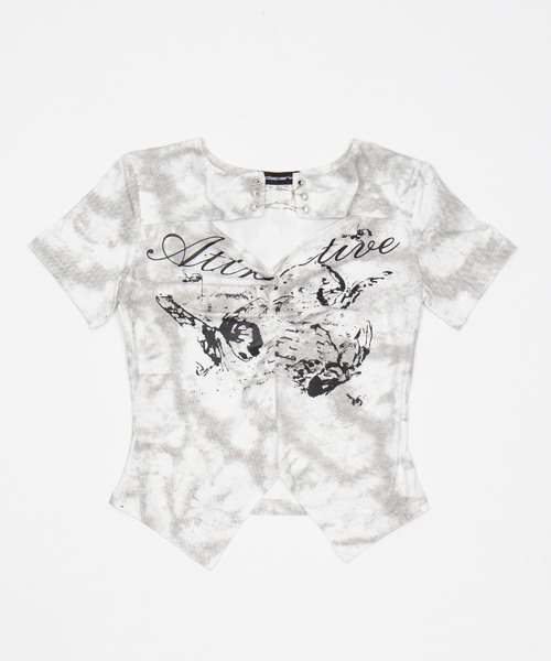 dispark(ディスパーク)の「DISPARK/【26春夏新作】フロントホールデザインSSトップ(Tシャツ/カットソー・レディース・ホワイト・FREE)」の2枚目の写真